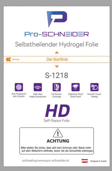 Pro-Schneider Selbstheilender Hydrogel Folie
